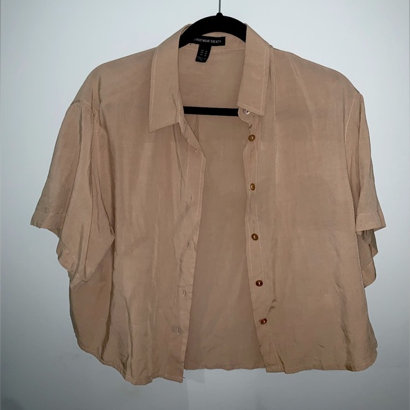 Streetwear Society beige short sleeve button up shirt - Picture 1 of 1